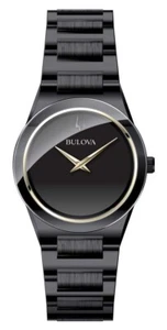 Bulova Men's Modern Slim Movement Quartz Black Stainless Steel Watch 41MM 98A313 - Picture 1 of 2