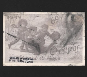 Postal de Navidad OPC 1974 ILL de Chicago dañada en el manejo - Imagen 1 de 2