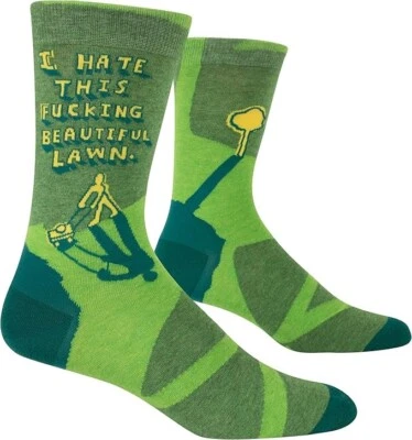 Calcetines cortos Blue Q para hombre divertidos novedad I Hate this Beautiful Lawn (talla 7-12) Foto 1 de 2