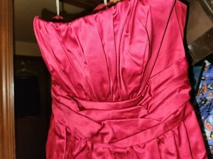 Size 8 Strapless Red Barely Used Dress David's Bridal Formal Dress - Picture 1 of 6