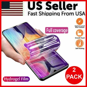 2-Pack Slim HYDROGEL Screen Protector For Samsung S25 Ultra S23FE S22 S20 S24 S8 - Picture 1 of 12