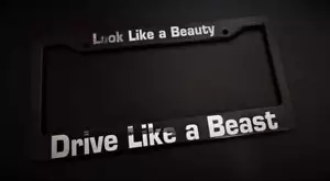 Look Like a Beauty Funny Black Plastic Car License Plate Frame Vehicle Parts - Picture 1 of 6