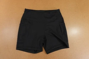 Baleaf Womens Size Medium Black High Rise Pocketed 6" Inseam Bike Shorts New - Picture 1 of 9