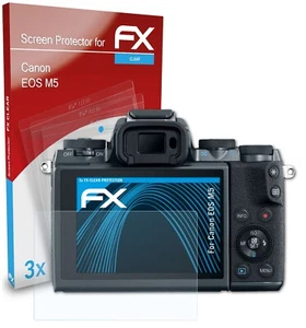 atFoliX 3x Film Protection d'écran pour Canon EOS M5 Protecteur d'écran clair - Photo 1/9