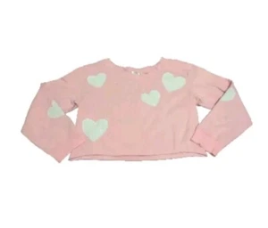 Felpa Love Shack fantasia piccola Angelou rosa e bianca stampa cuore cropped difetti - Foto 1 di 11