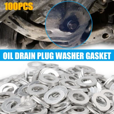 Juego de 100 juntas de arandela de tapón de drenaje de aceite 90430-12031 para Toyota Prius Lexus Scion Foto 1 de 4