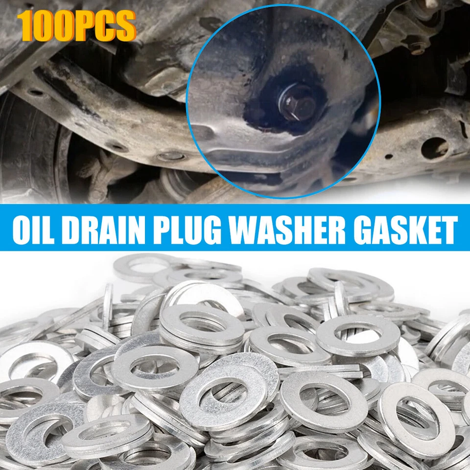 Juego de 100 juntas de arandela de tapón de drenaje de aceite 90430-12031 para Toyota Prius Lexus Scion Foto 1 de 4