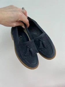 RUSSELL & BROMLEY Loafers Size 2 Blue Leather Smart Slip On Ladies Casual Shoes - Picture 1 of 7
