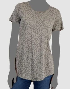 $19 Style & Co Women's Gray Short Sleeve Printed T-Shirt Top Petite Size PXL - Picture 1 of 2