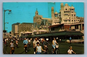 Postcard Vtg New Jersey Atlantic City Bicycling On The Boardwalk - Picture 1 of 2