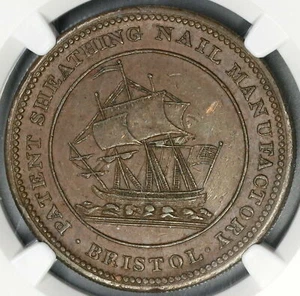 1811 NGC MS 62 Patent Sheathing Nail Penny Ship Token Coin POP 1/0 (21083102C) - Picture 1 of 4