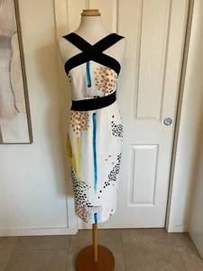 Womens Dress Seduce Spectrum Dress White and Black with Pattern Size 10 - Picture 1 of 21