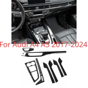 Black Steel Car Interior Decoration Full Set Cover Fit For Audi A4 A5 2017-2024 - Bild 1 von 8
