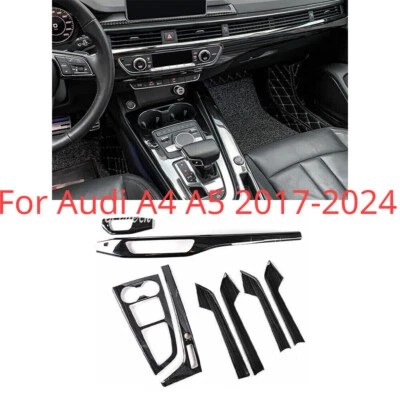 Black Steel Car Interior Decoration Full Set Cover Fit For Audi A4 A5 2017-2024 - Изображение 1 из 4