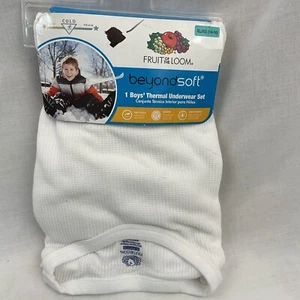 Fruit of the Loom Boys XL 14/16 Thermal Underwear set White 2 Pc Beyond Soft - Picture 1 of 5