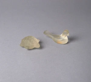 Kristaluxus Crystal Frosted Glass Bird & Turtle Figurines Set Of Two - Mexico - Picture 1 of 6