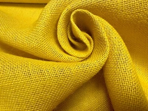 MOSTAZA HESSIAN YUTE 10oz Tela Sacking Yellow Table Runner Material 160cm ancho - Imagen 1 de 5