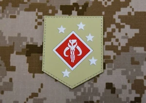 Parche bronceado 3D PVC Mandalorian Raider GITD Star Wars MARSOC USMC Boba Fett Bantha - Imagen 1 de 3
