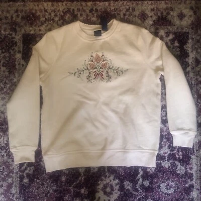 ⭐️ VINTAGE FLORAL DESIGN SWEATSHIRT BASIC EDITIONS KMART HOLIDAY WOMENS SMALL - Image 1 of 4