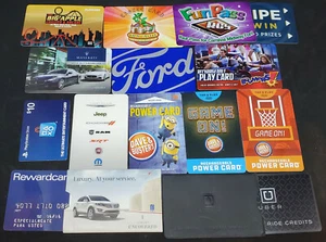 COLLECTION 14 AUTO CAR GAMING ALL DIFERENT PLASTIC CARDS DAVE & BUSTER'S LOT - Picture 1 of 5