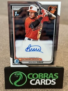 2024 Topps 1st Bowman Chrome Rolphy Cruz Prospect RC AUTO Orioles - Picture 1 of 2