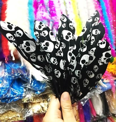 Black Skeleton Goose feather 6-8 inch/15-20 cm 100 pcs Diy carnival costume mask - Image 1 of 2