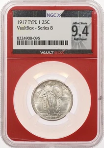 1917 Type 1 25C NGC MS64 FH Standing Liberty Quarter Vaultbox Series 8 9.4 T1 - Picture 1 of 3