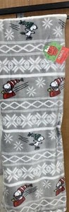 Peanuts Snoopy Woodstock Pattinaggio Natale Vacanze Lancio Coperta Grigio 50โx70โ๐ - Foto 1 di 6