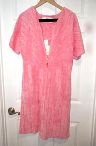 VINTAGE STAN HERMAN CHENILLE PULLOVER 1/2 REISSVERSCHLUSS VORDERHAUS KLEID PINK GRÖSSE S NEU MIT ETIKETT - Bild 1 von 8