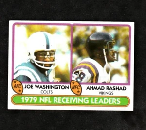 AHMAD RASHAD - JOE WASHINGTON 1980 Topps 79 NFL RECEIVING #332 Vikings EXCELLENT - Picture 1 of 2