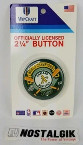 1989 Oakland Athletics World Champions button pin Canseco McGwire Series NEW  - Picture 1 of 3
