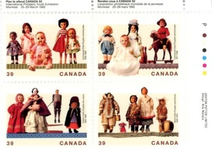 Canada Stamp PB#1277a - Cultural Treasures-Dolls (1990) 4 x 39¢ - Picture 1 of 1