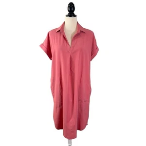 Vestido INDYEVA Rosa Cuello en V Cuello Deportivo Manga Corta con Bolsillos, Talla S - Imagen 1 de 9