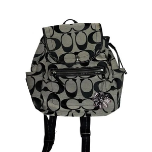 Coach Backpack Kyra Daisy Signature Black F16556 Y2K Floral - Picture 1 of 7