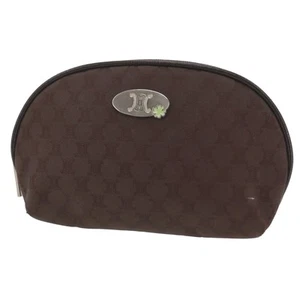 CELINE Macadam Muster gebraucht Kleeblatt Kosmetiktasche braun Canvas... - Bild 1 von 13