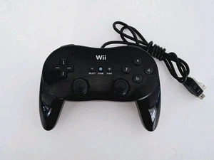 Mando Nintendo Wii Pro Clásico Negro RVL-005 OEM Cable Envío y devolución gratuitos - Imagen 1 de 4