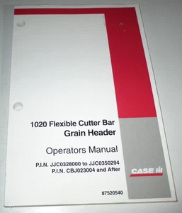 *Case IH 1020 Grain Header Operators/Maintenance Manual 87520540 ORIGINAL! 2006 - Picture 1 of 5