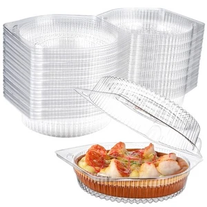 40 Pcs Disposable Pie Keeper Clear Plastic Dessert Containers with Hinged Loc... - Picture 1 of 8