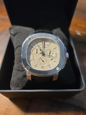 Reloj pulsera Burberry beige acero inoxidable cuero de becerro The Britain BBY1101 para hombre Foto 1 de 4