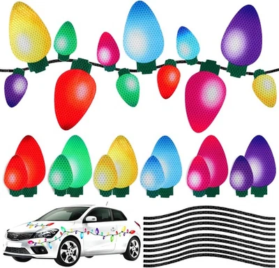 70 Pcs Magnetic Christmas Lights Set Reflective Car Refrigerator Garage Decor  - Image 1 of 4
