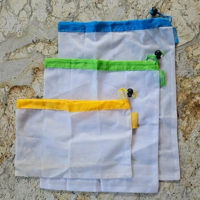 Bolsas reutilizables amarillas/verdes/azules para productos con peso de tara en etiqueta Foto 1 de 4