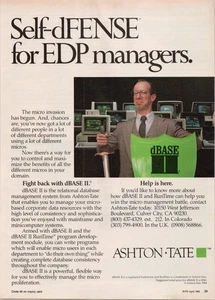 Software de microcomputadora de anuncios impresos Ashton-Tate dBASE II 1984 de colección - Imagen 1 de 1