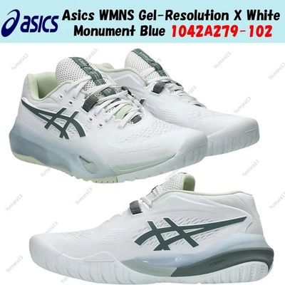 Asics WMNS Gel-Resolution X White Monument Blue 1042A279-102 taglia donna - Immagine 1 di 4