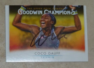 COCO GAUFF SIGNED 2021 UPPER DECK GOODWIN CHAMPIONS TRADING CARD - Picture 1 of 4