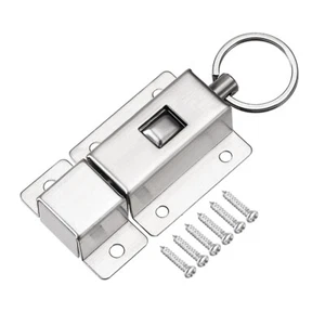 Perno Barril Puerta,Anilla-Tirador Acero Inox Bloqueo Deslizante AutomáTico - Imagen 1 de 4