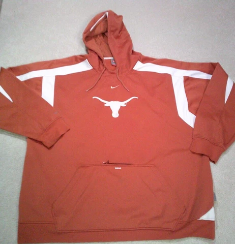 Nike University of Texas Longhorns Hoodie Mens 2XL Center Swoosh Coaches Hoodie Cover
