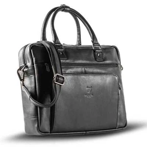 MATADOR Leder Umhängetasche AMSTERDAM Aktentasche Herren Laptoptasche Schwarz - Bild 1 von 6