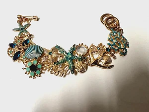 Pulsera con temática de playa en tono dorado de 8 pulgadas cierre multicolor nuevo sin etiquetas - Imagen 1 de 13