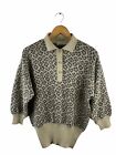 Vintage Daniella Torre Pullover Jumper Womens Size M Brown Long Sleeve Button
