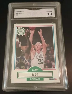 1990 Fleer #8 Larry Bird graded Gem Mint 10 - Picture 1 of 2